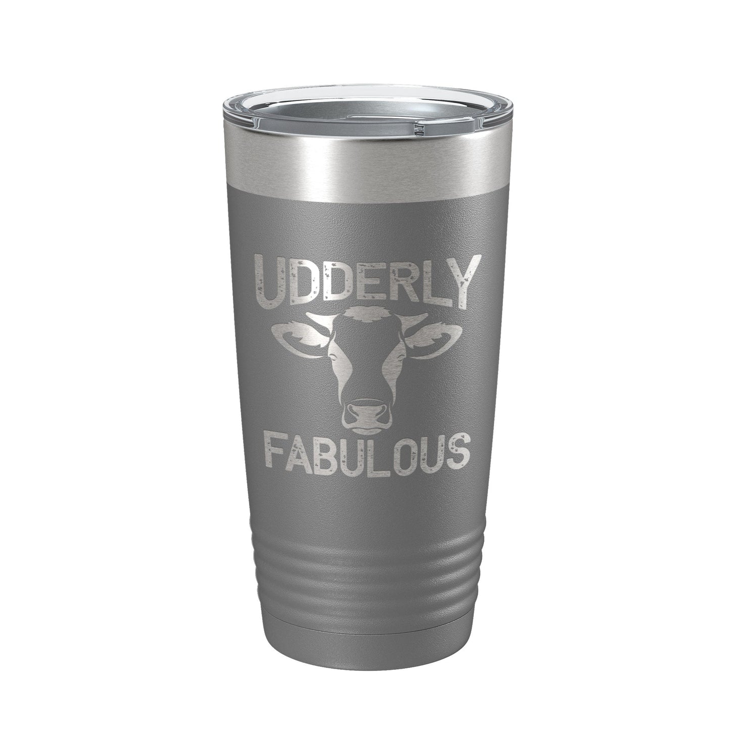 Udderly Fabulous Tumbler Cow Travel Mug Gift Insulated Laser Engraved Coffee Cup Utterly Dairy Farmer 20 oz
