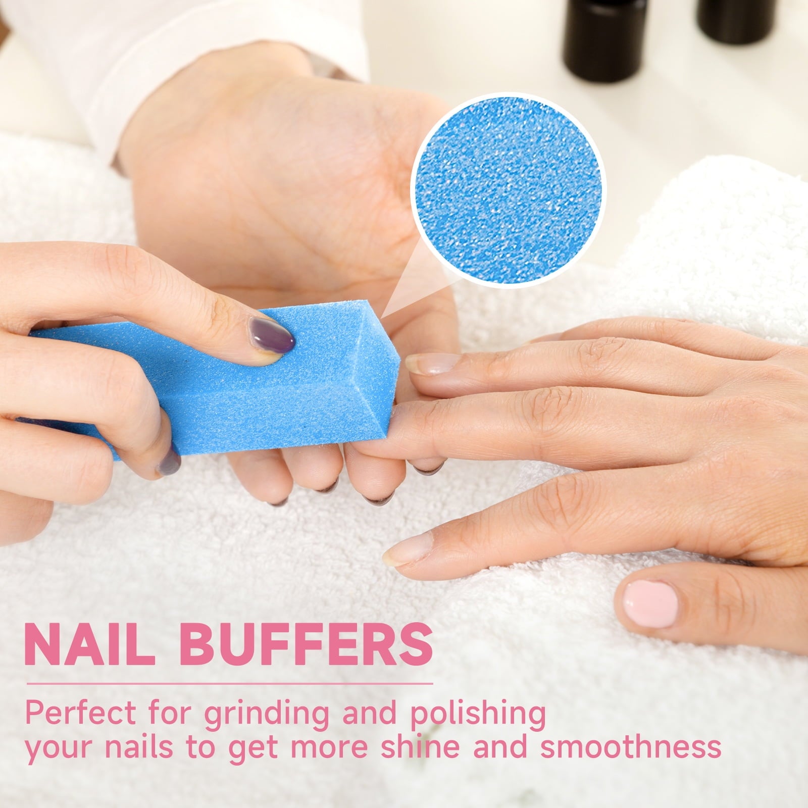 Nail Files and Buffer 12 Pcs, Professional Manicure Tools Kit Care Buffer Block Tools 100/180 Grit, Colorful