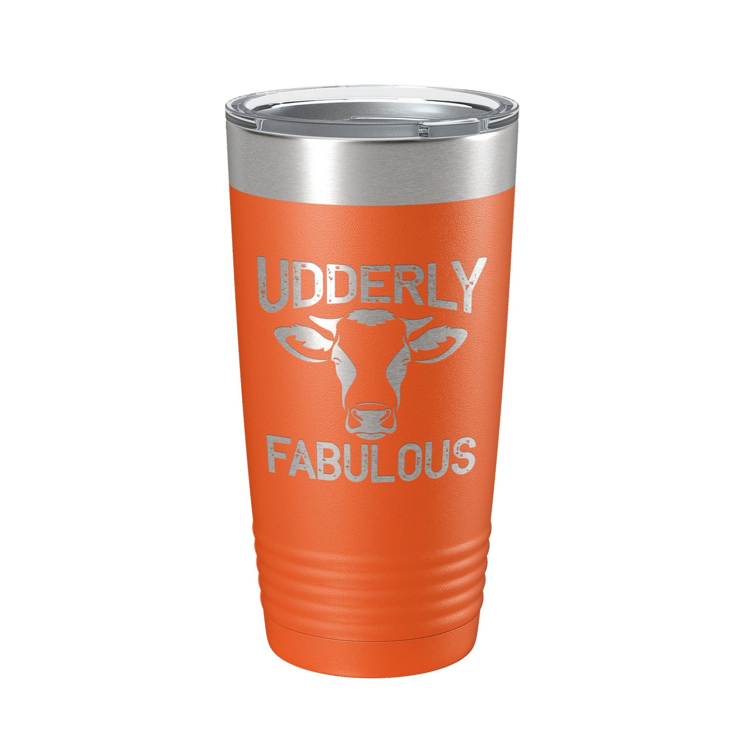 Udderly Fabulous Tumbler Cow Travel Mug Gift Insulated Laser Engraved Coffee Cup Utterly Dairy Farmer 20 oz
