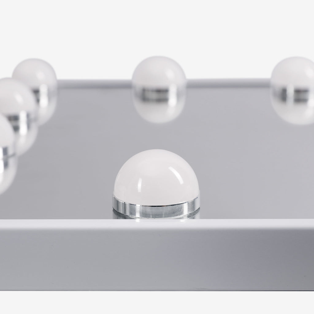 Fenchilin Vanity Makeup Mirror with Lights Metal Tabletop White 14.5" x 18.5"