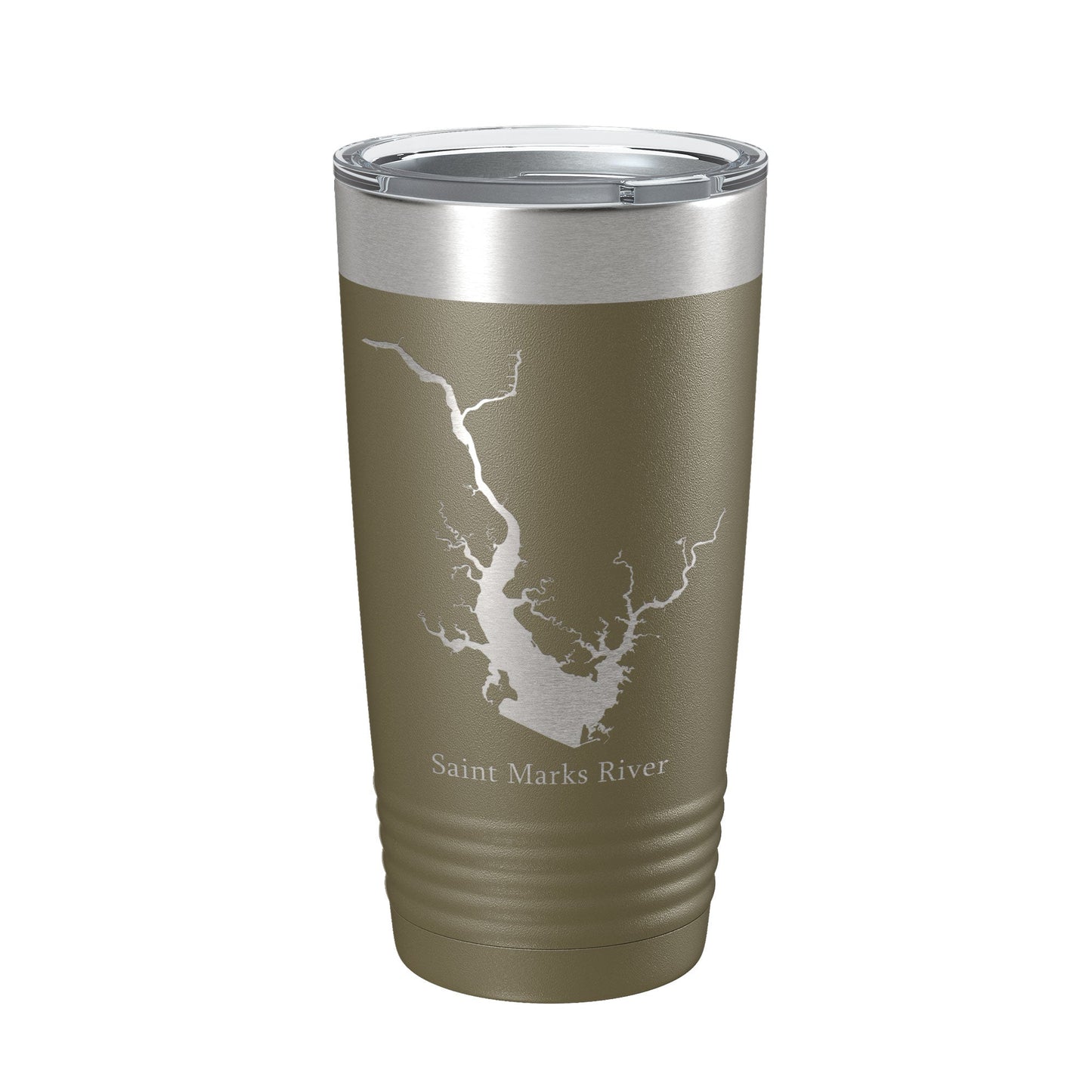 St. Marks River FL Map Tumbler Travel Mug Insulated Laser Engraved Coffee Cup Apalachee Bay Florida Saint 20 oz