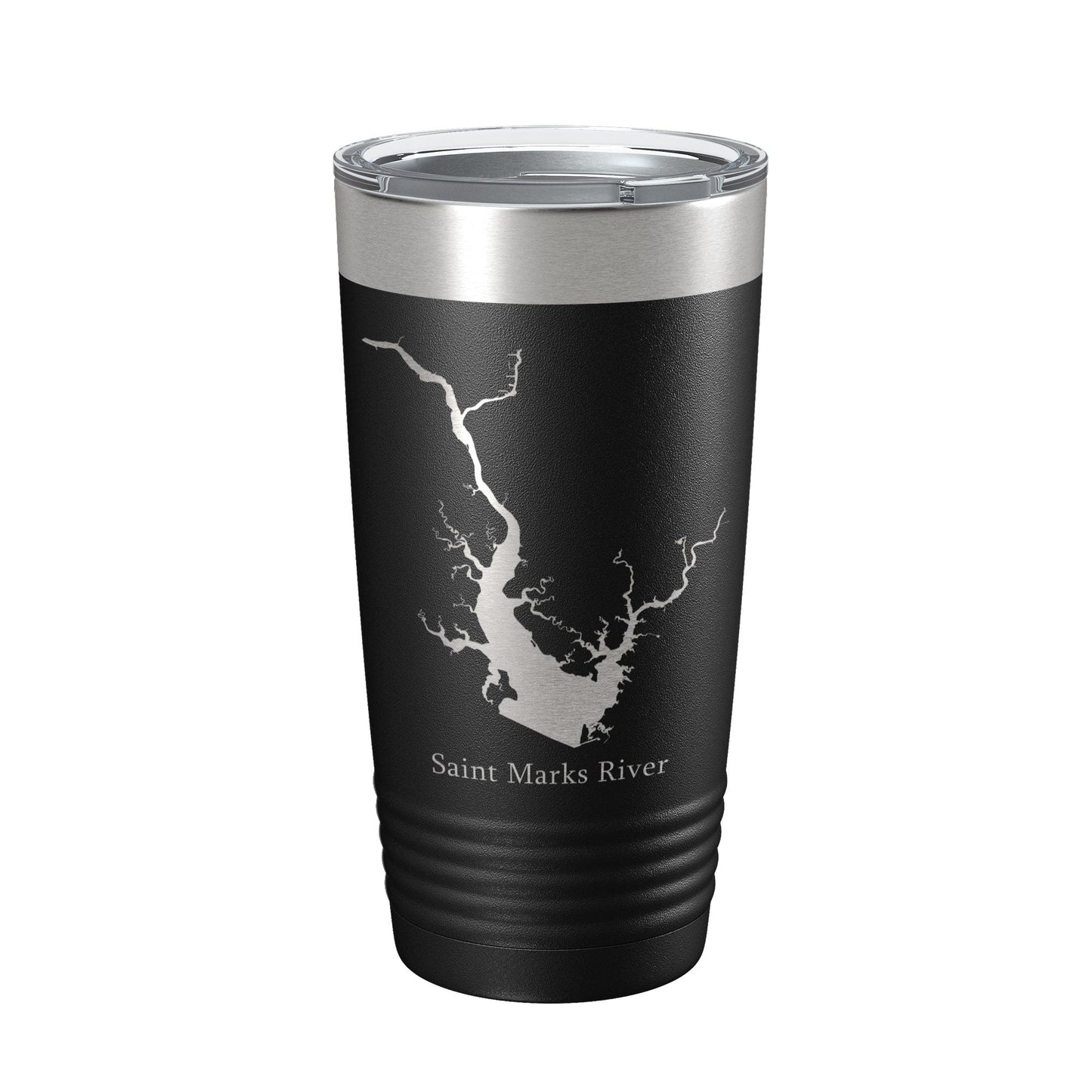 St. Marks River FL Map Tumbler Travel Mug Insulated Laser Engraved Coffee Cup Apalachee Bay Florida Saint 20 oz