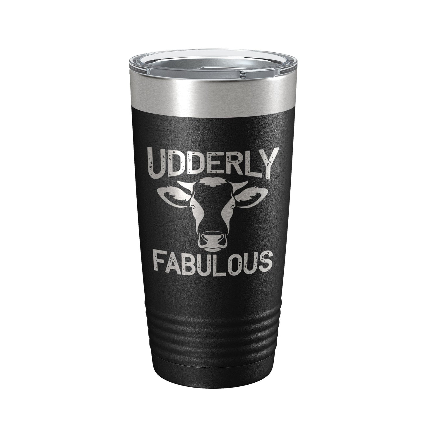 Udderly Fabulous Tumbler Cow Travel Mug Gift Insulated Laser Engraved Coffee Cup Utterly Dairy Farmer 20 oz