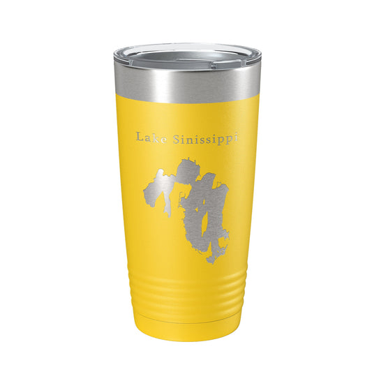 Lake Sinissippi Map Tumbler Travel Mug Insulated Laser Engraved Coffee Cup Wisconsin 20 oz