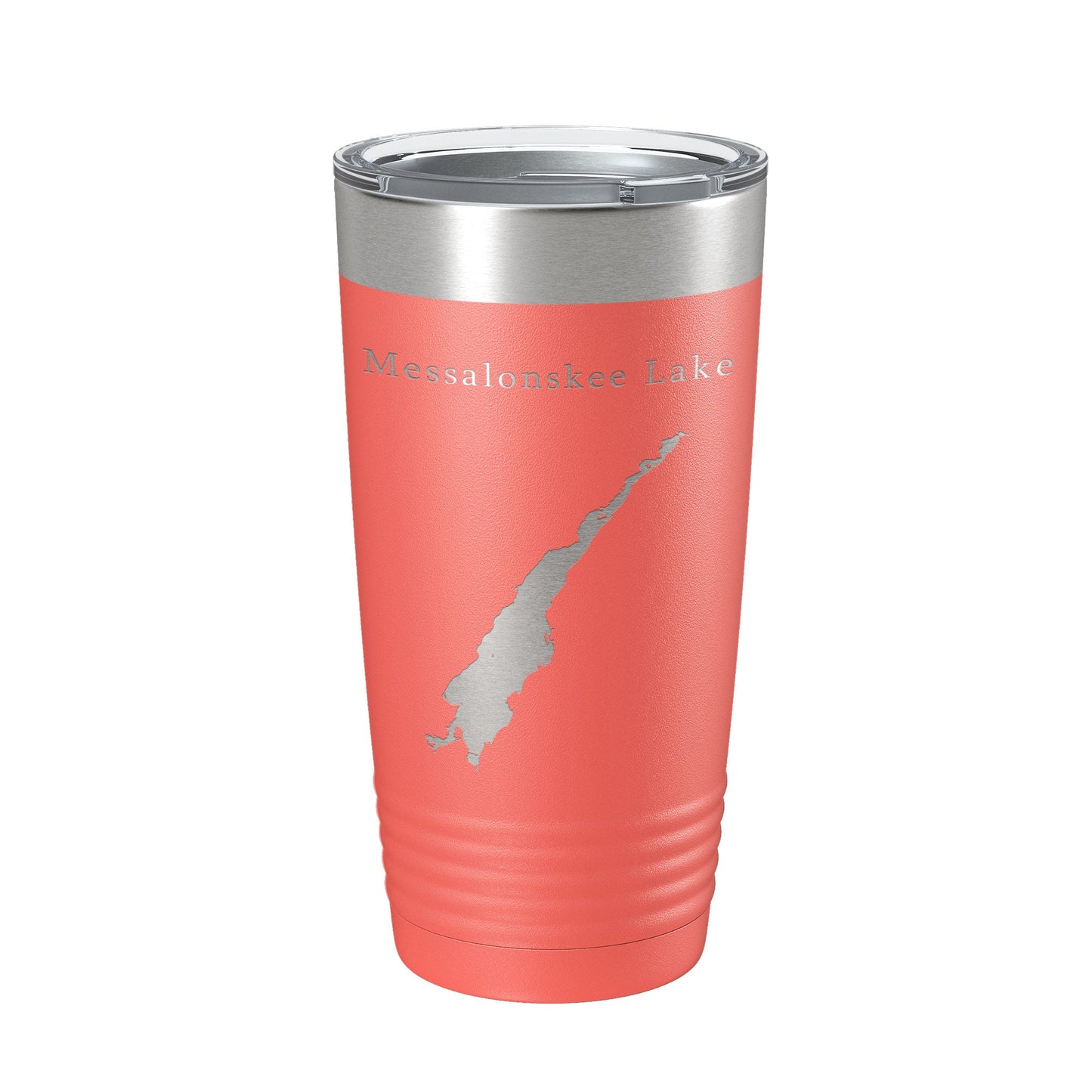 Messalonskee Lake Map Tumbler Travel Mug Insulated Laser Engraved Coffee Cup Maine 20 oz