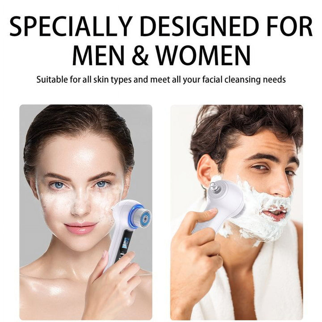 NEXPURE Facial Cleansing Brush - IPX7 Waterproof with LCD Screen, Electric face scrubber for Exfoliation, Massage and Deep Cleansing