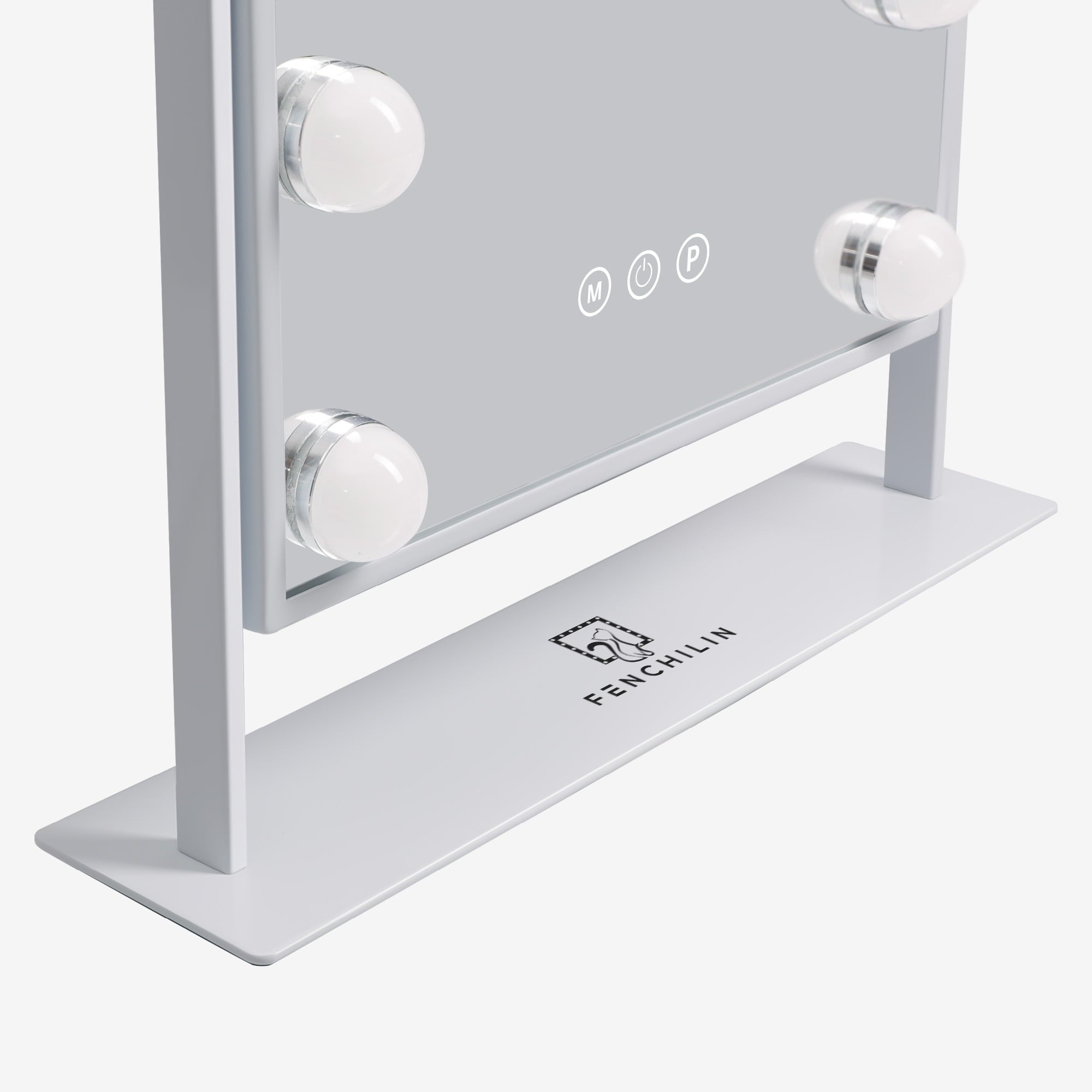 Fenchilin Vanity Makeup Mirror with Lights Metal Tabletop White 14.5" x 18.5"