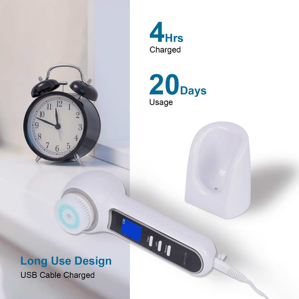 NEXPURE Facial Cleansing Brush - IPX7 Waterproof with LCD Screen, Electric face scrubber for Exfoliation, Massage and Deep Cleansing