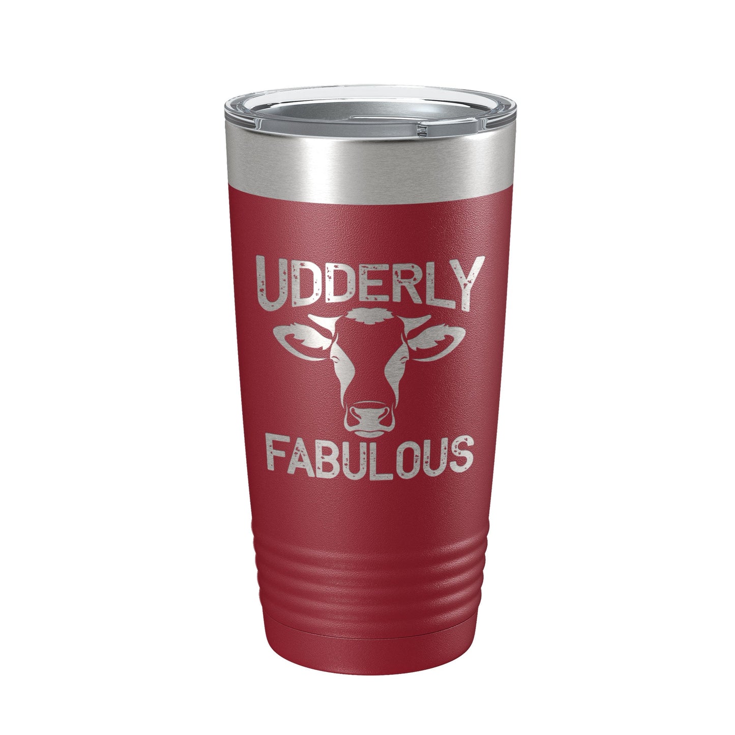 Udderly Fabulous Tumbler Cow Travel Mug Gift Insulated Laser Engraved Coffee Cup Utterly Dairy Farmer 20 oz