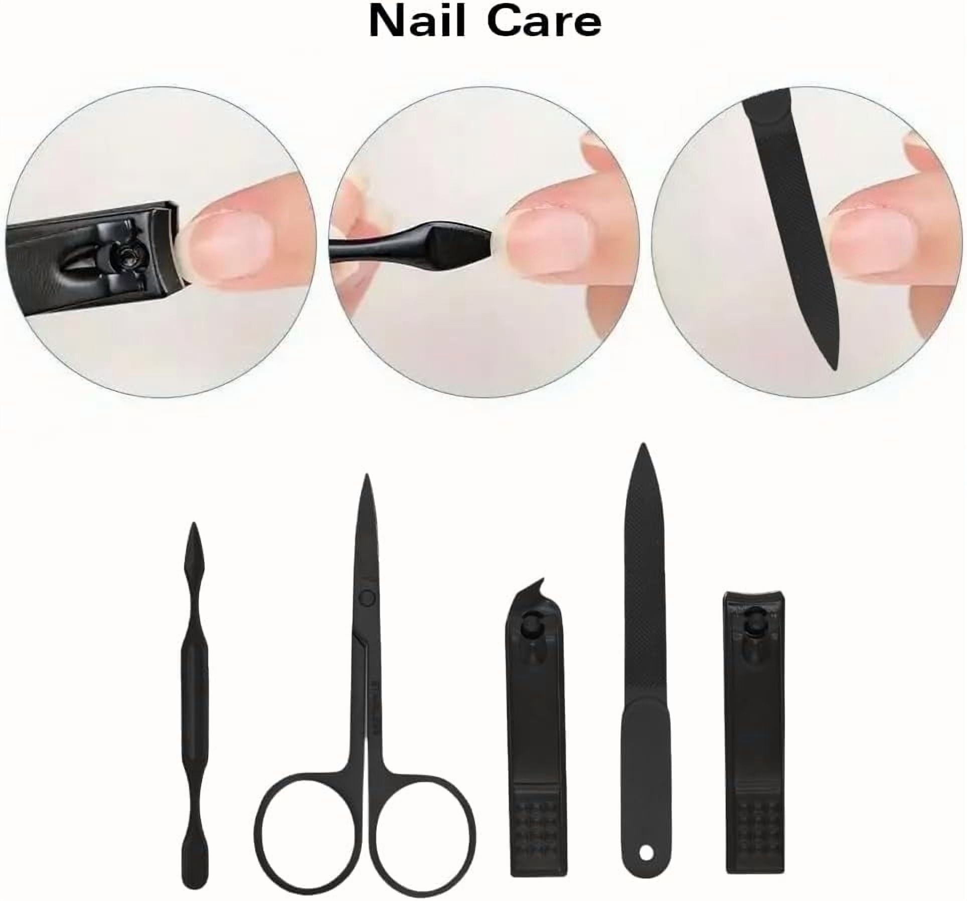 Beauty Power Manicure Set Nail Clipper Kit Personal Care Manicure Pedicure Set Mens Womens Accessories Nail Grooming Kit Personal Care Set (Black and Red)