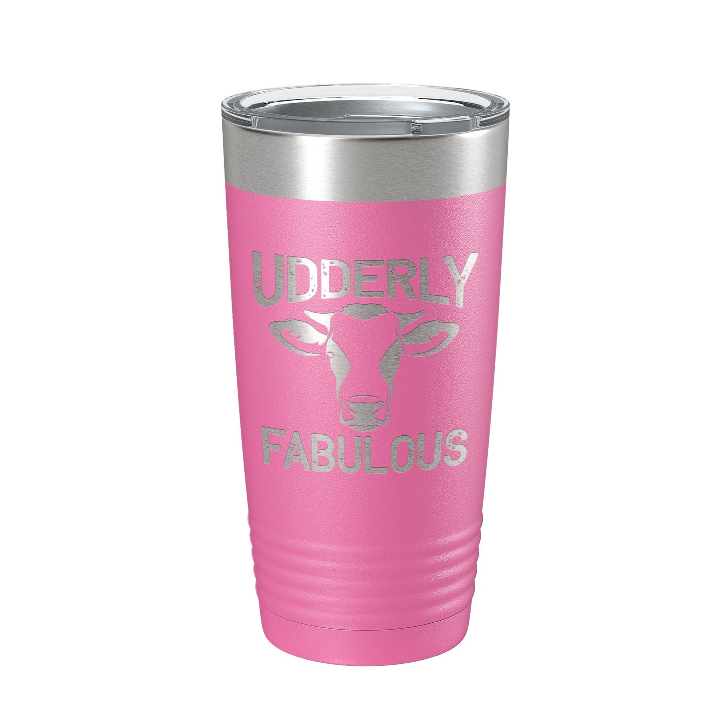 Udderly Fabulous Tumbler Cow Travel Mug Gift Insulated Laser Engraved Coffee Cup Utterly Dairy Farmer 20 oz