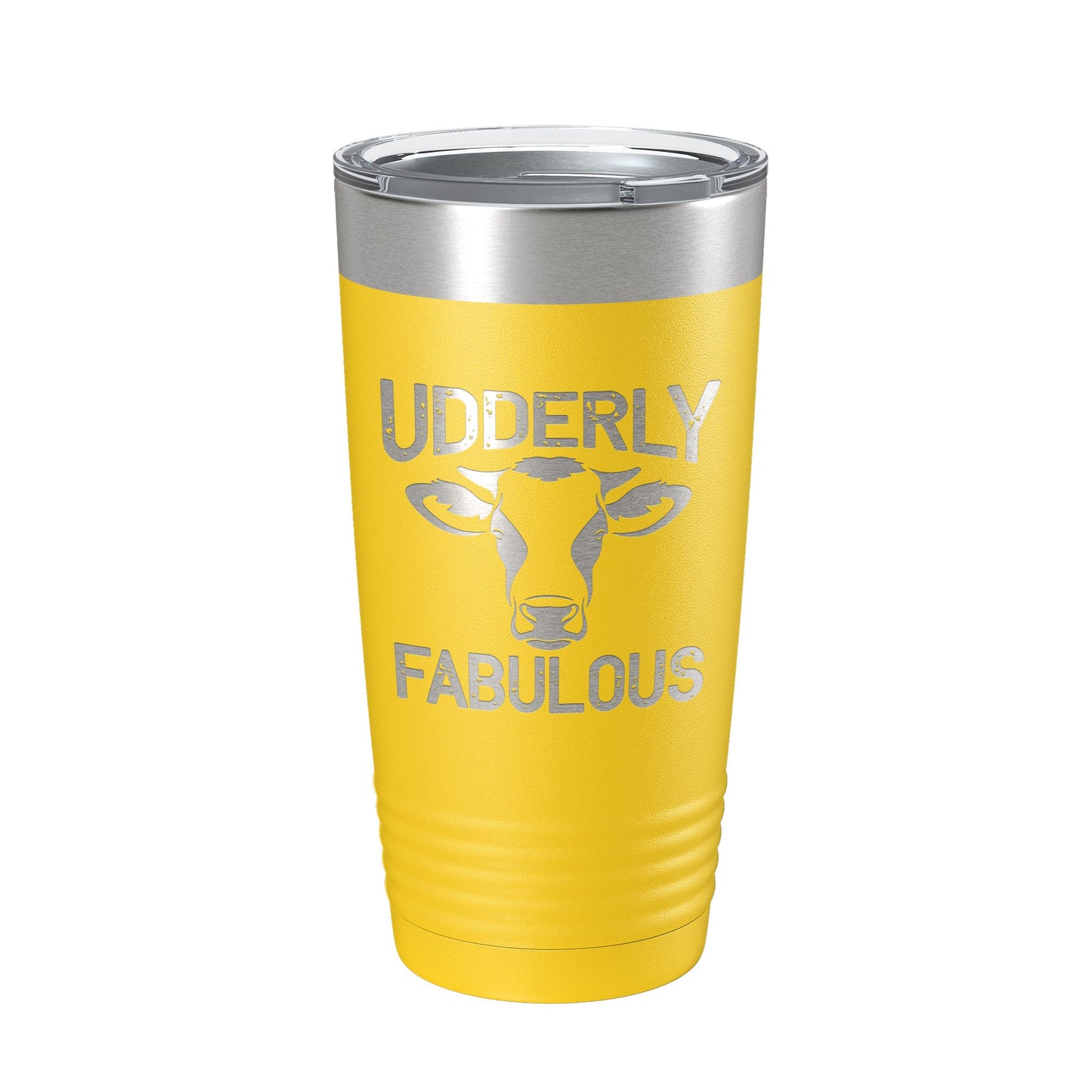 Udderly Fabulous Tumbler Cow Travel Mug Gift Insulated Laser Engraved Coffee Cup Utterly Dairy Farmer 20 oz
