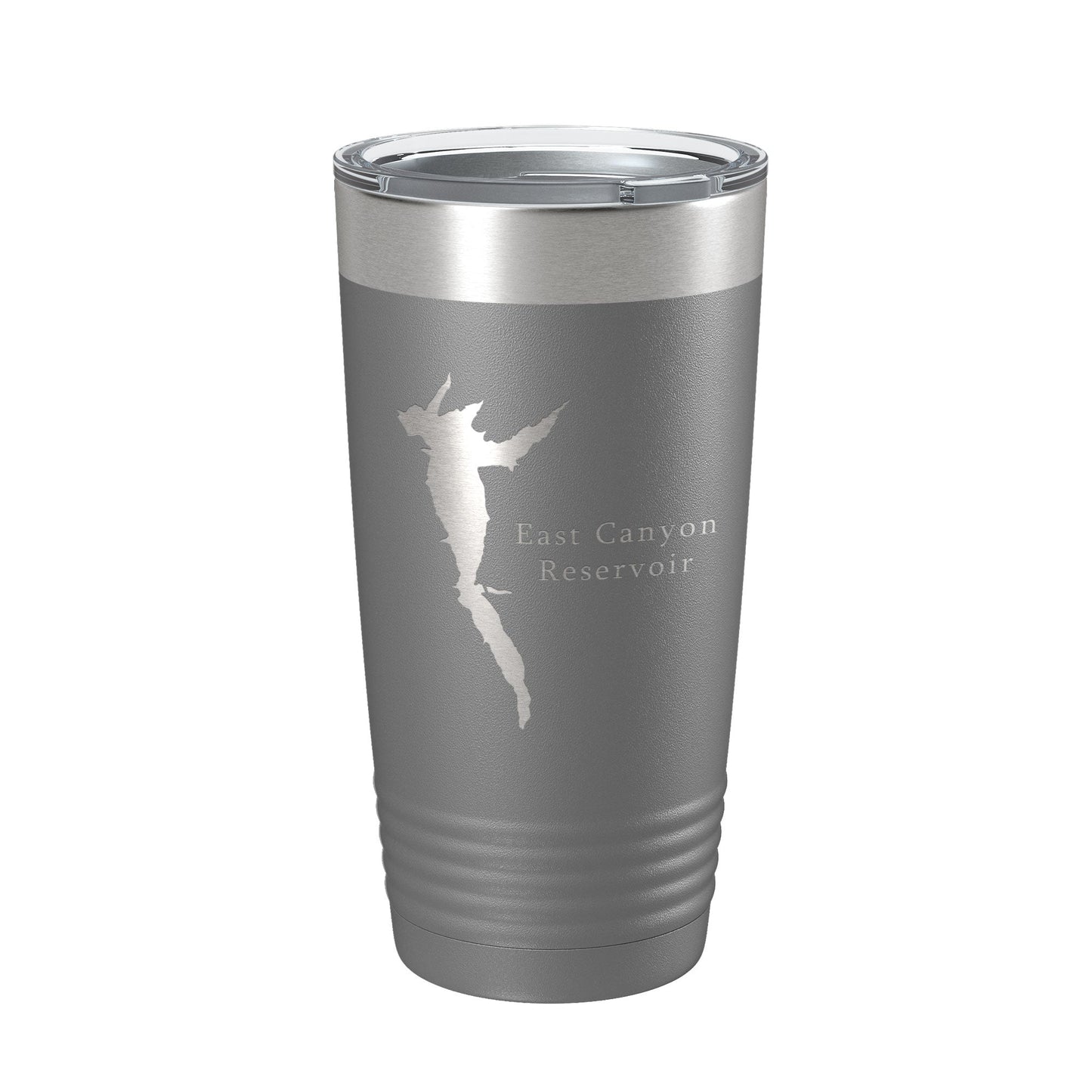 East Canyon Reservoir Tumbler Lake Map Travel Mug Insulated Laser Engraved Coffee Cup Utah 20 oz