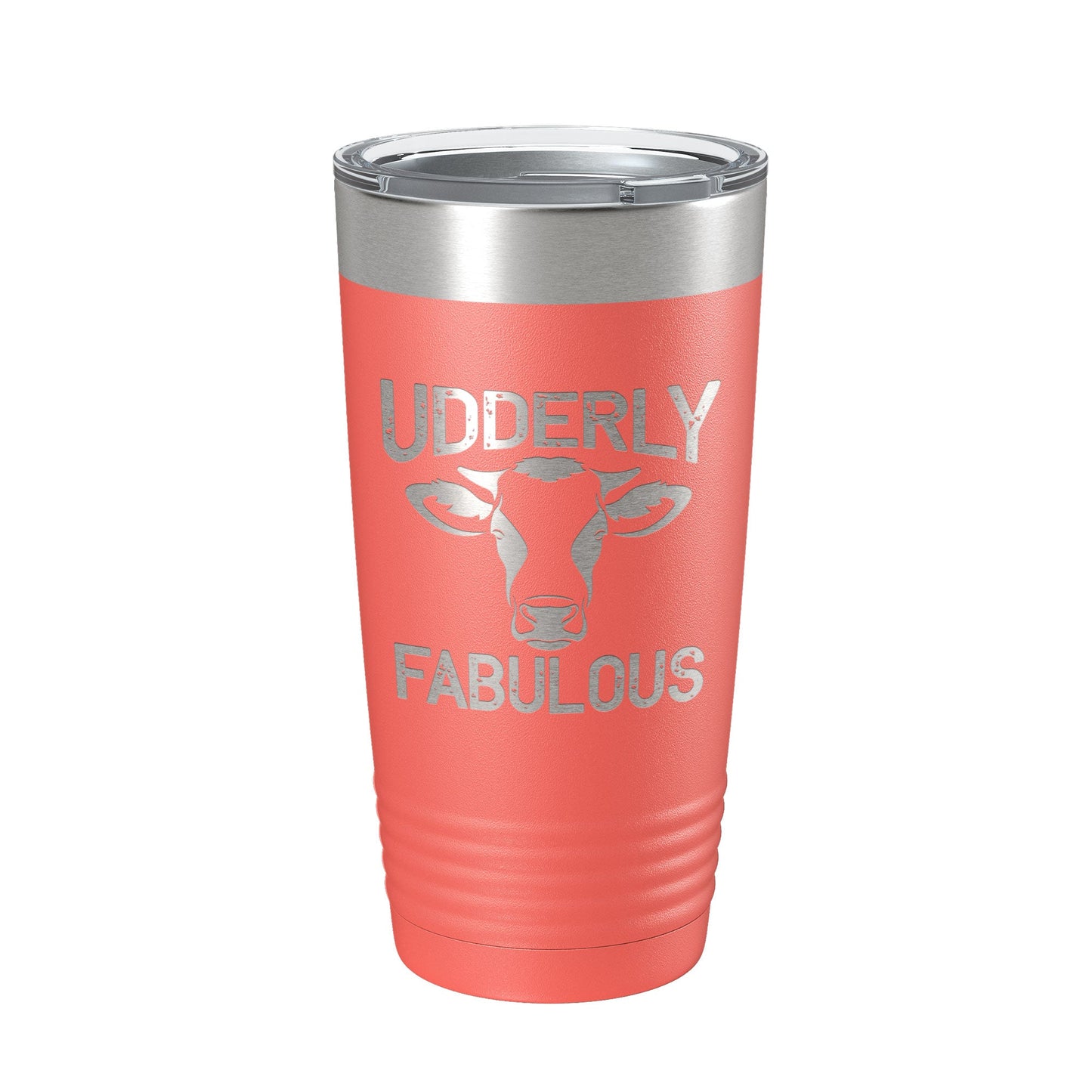 Udderly Fabulous Tumbler Cow Travel Mug Gift Insulated Laser Engraved Coffee Cup Utterly Dairy Farmer 20 oz