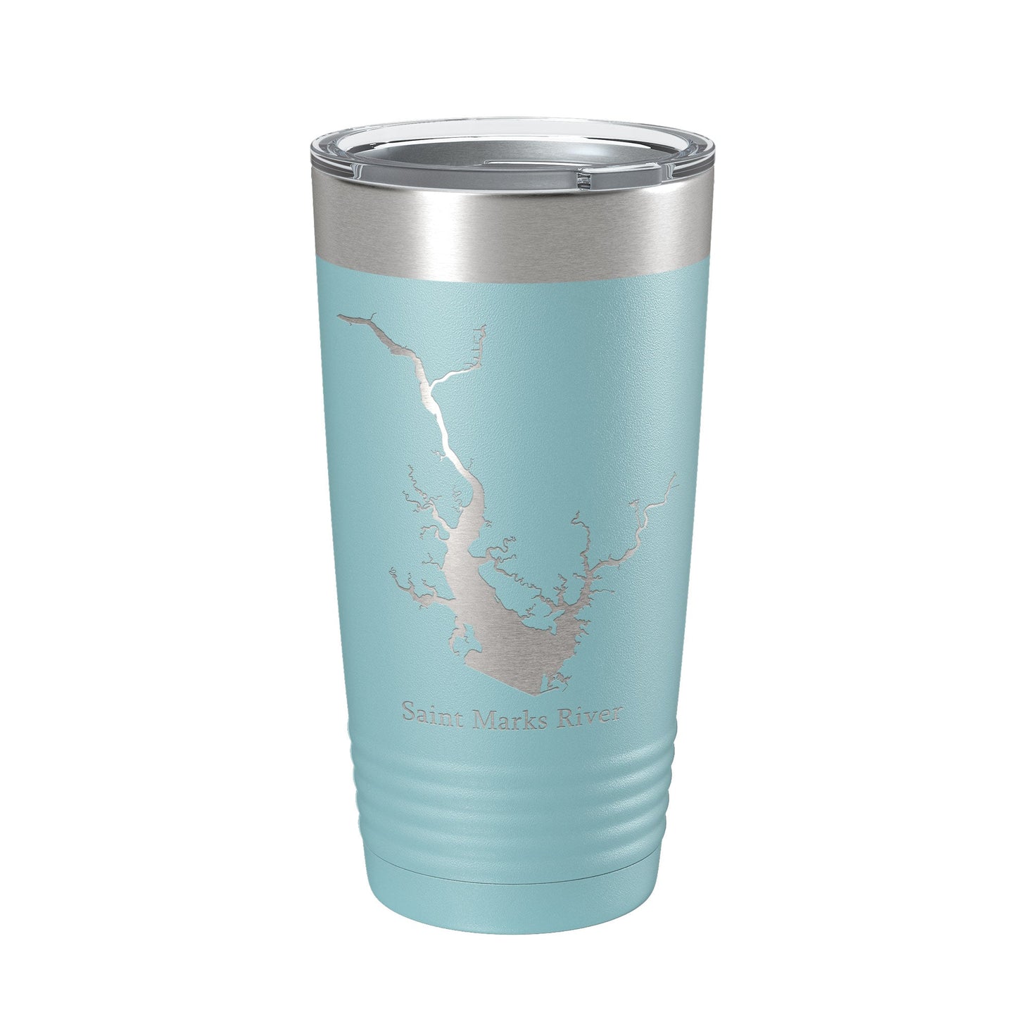 St. Marks River FL Map Tumbler Travel Mug Insulated Laser Engraved Coffee Cup Apalachee Bay Florida Saint 20 oz