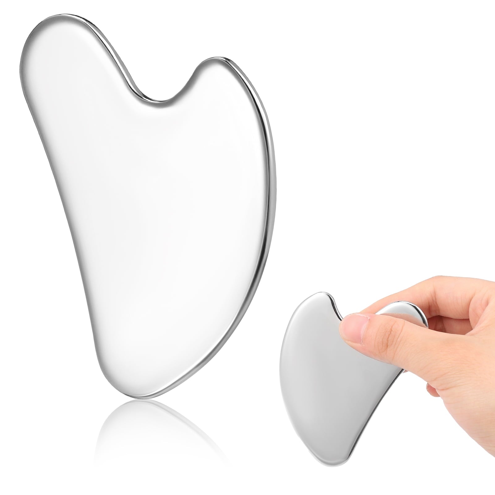 AOWOO Stainless Steel Gua Sha Facial Tools, Guasha Tool for Face, Metal Gua Sha Tighten Skin Massage Tool, Guasha Beauty Scraping Tool for Face, SPA, Body Skin Care Body Massager