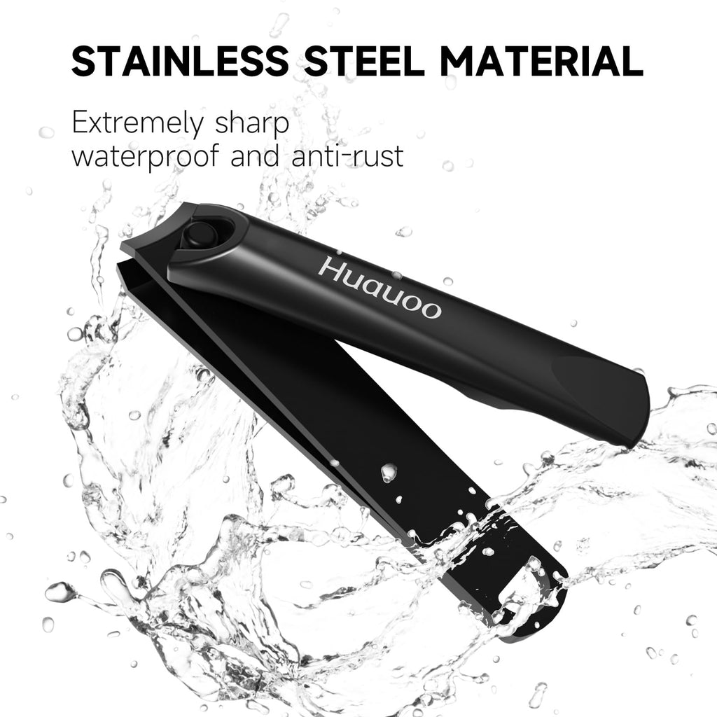 Nail Clipper, Stainless Steel Fingernails & Toenails Clippers & Nail File Sharp with Case, Set of 2