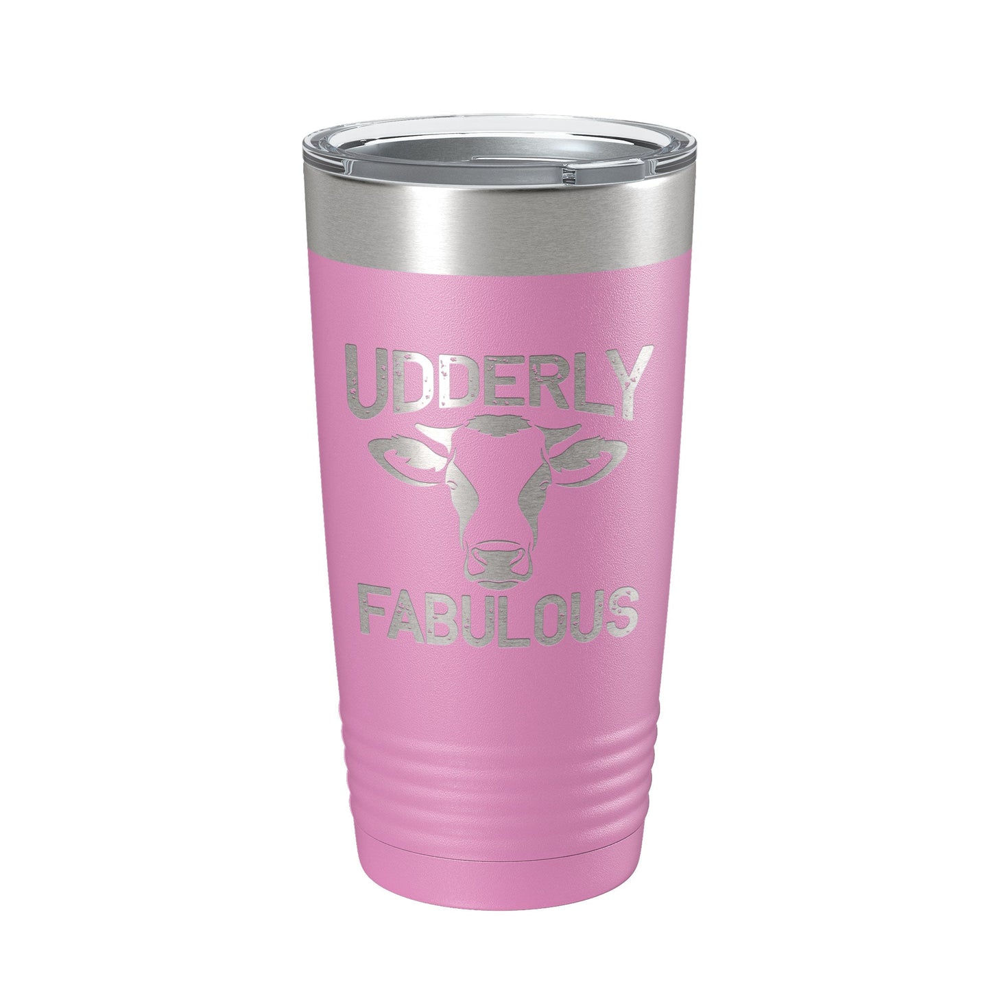 Udderly Fabulous Tumbler Cow Travel Mug Gift Insulated Laser Engraved Coffee Cup Utterly Dairy Farmer 20 oz