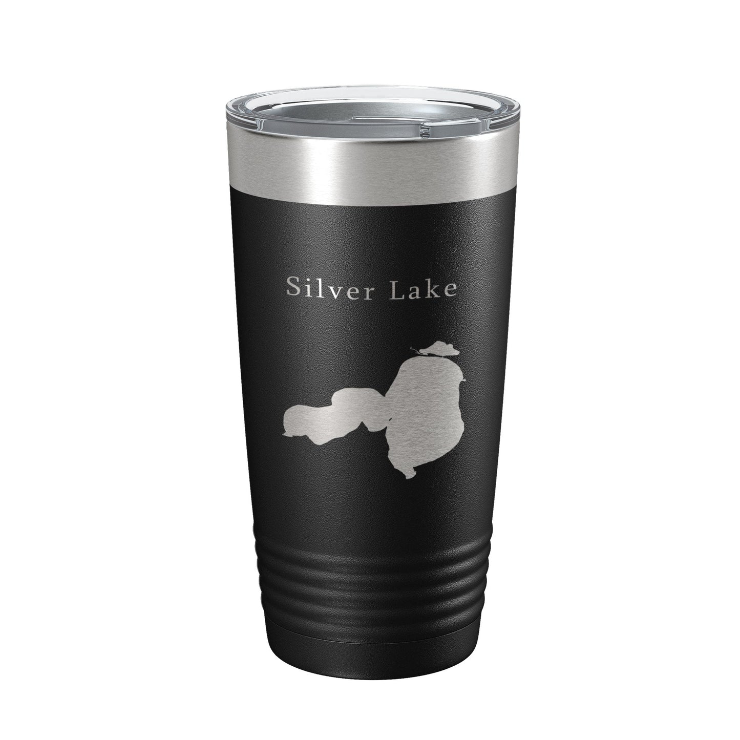 Silver Lake Map Tumbler Travel Mug Insulated Laser Engraved Coffee Cup Iowa 20 oz