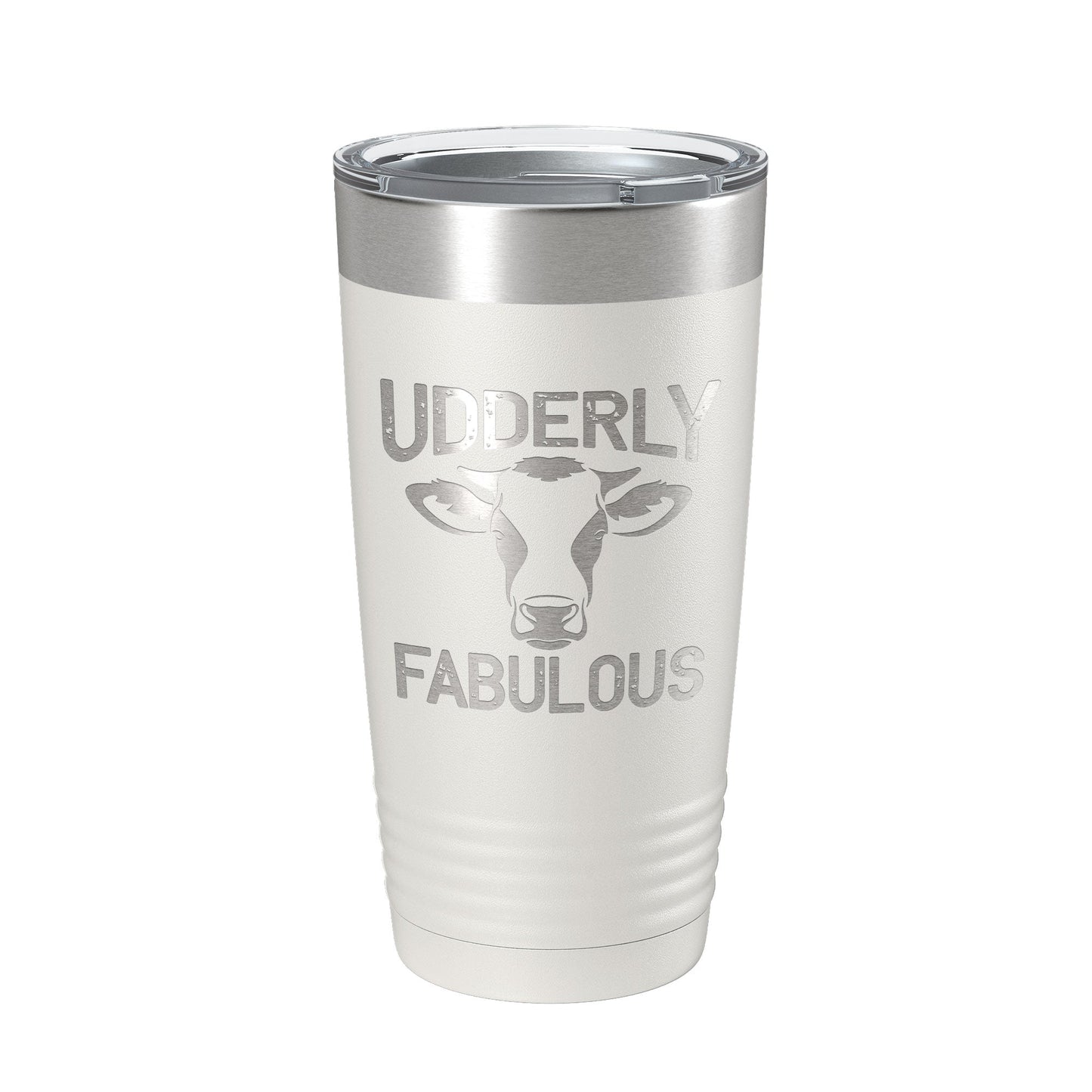 Udderly Fabulous Tumbler Cow Travel Mug Gift Insulated Laser Engraved Coffee Cup Utterly Dairy Farmer 20 oz