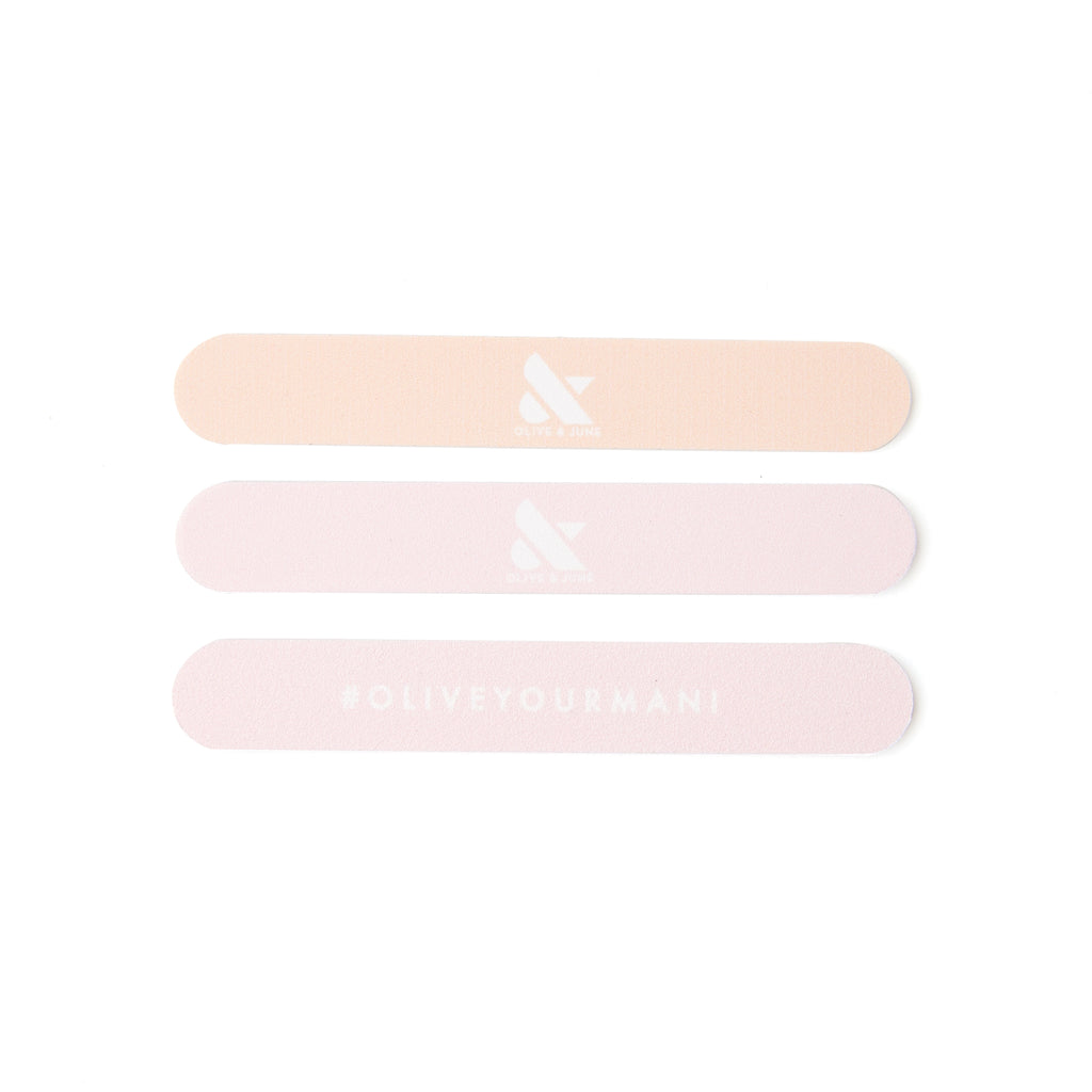 Olive & June Emory Board Pink Nail File 3-Pack, Unisex
