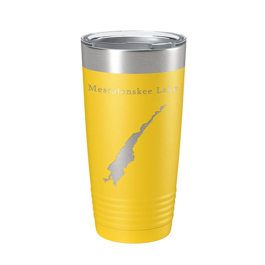 Messalonskee Lake Map Tumbler Travel Mug Insulated Laser Engraved Coffee Cup Maine 20 oz