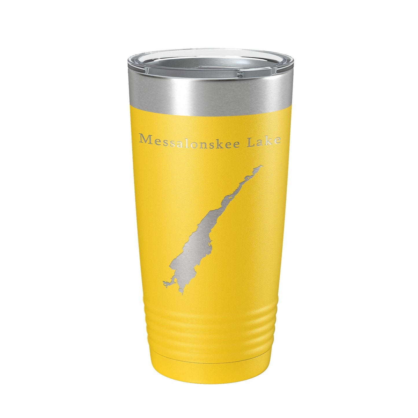 Messalonskee Lake Map Tumbler Travel Mug Insulated Laser Engraved Coffee Cup Maine 20 oz