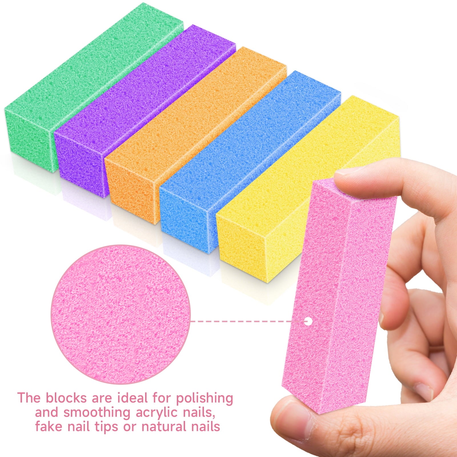 Nail Files and Buffer 12 Pcs, Professional Manicure Tools Kit Care Buffer Block Tools 100/180 Grit, Colorful