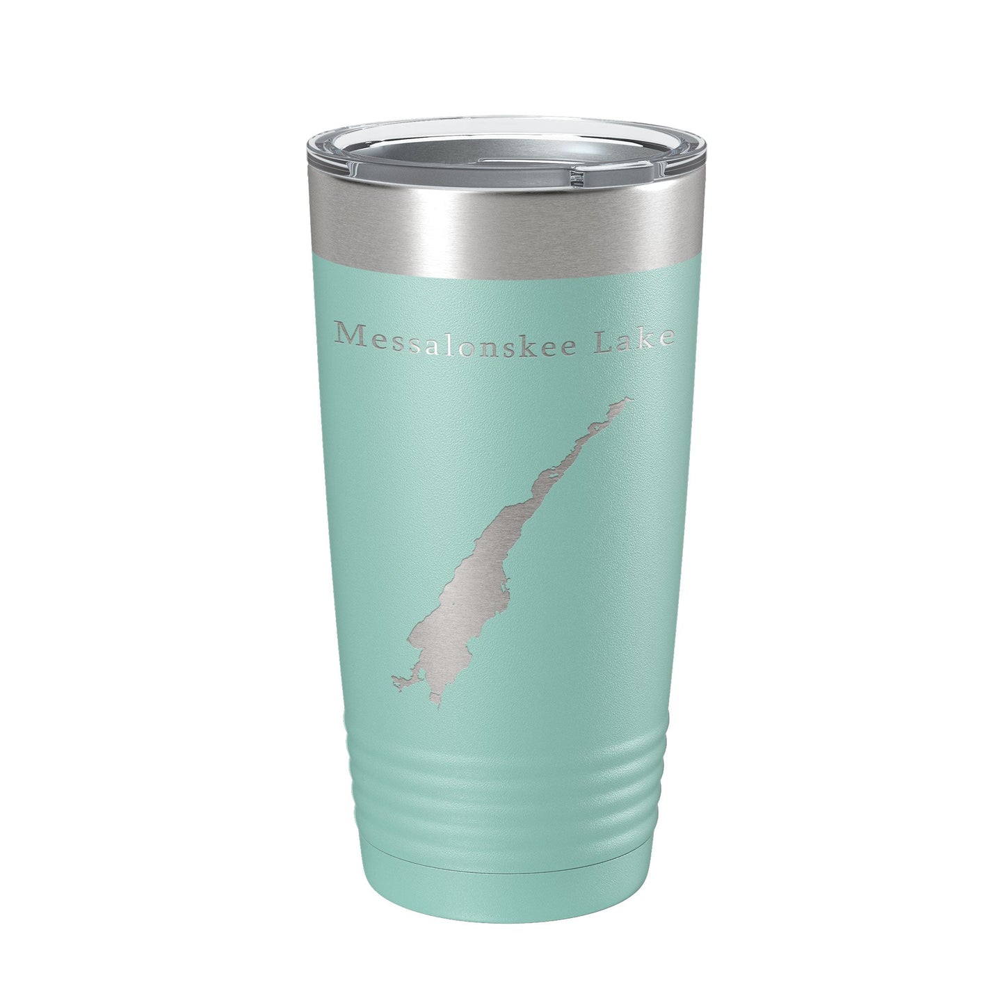 Messalonskee Lake Map Tumbler Travel Mug Insulated Laser Engraved Coffee Cup Maine 20 oz