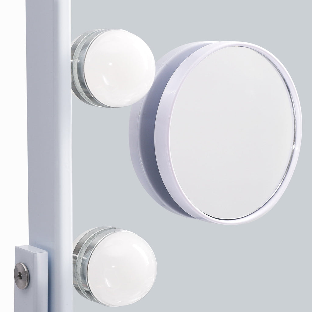 Fenchilin Vanity Makeup Mirror with Lights Metal Tabletop White 14.5" x 18.5"