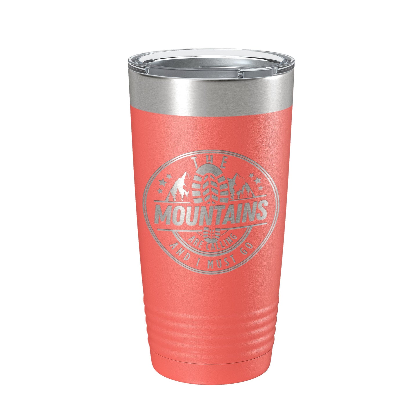 Mountains Are Calling Tumbler Camping Hiking Travel Mug Insulated Laser Engraved Coffee Cup Outdoors Gift 20 oz