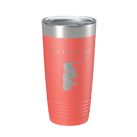 Lake Mendocino Map Tumbler Travel Mug Insulated Laser Engraved Coffee Cup California 20 oz