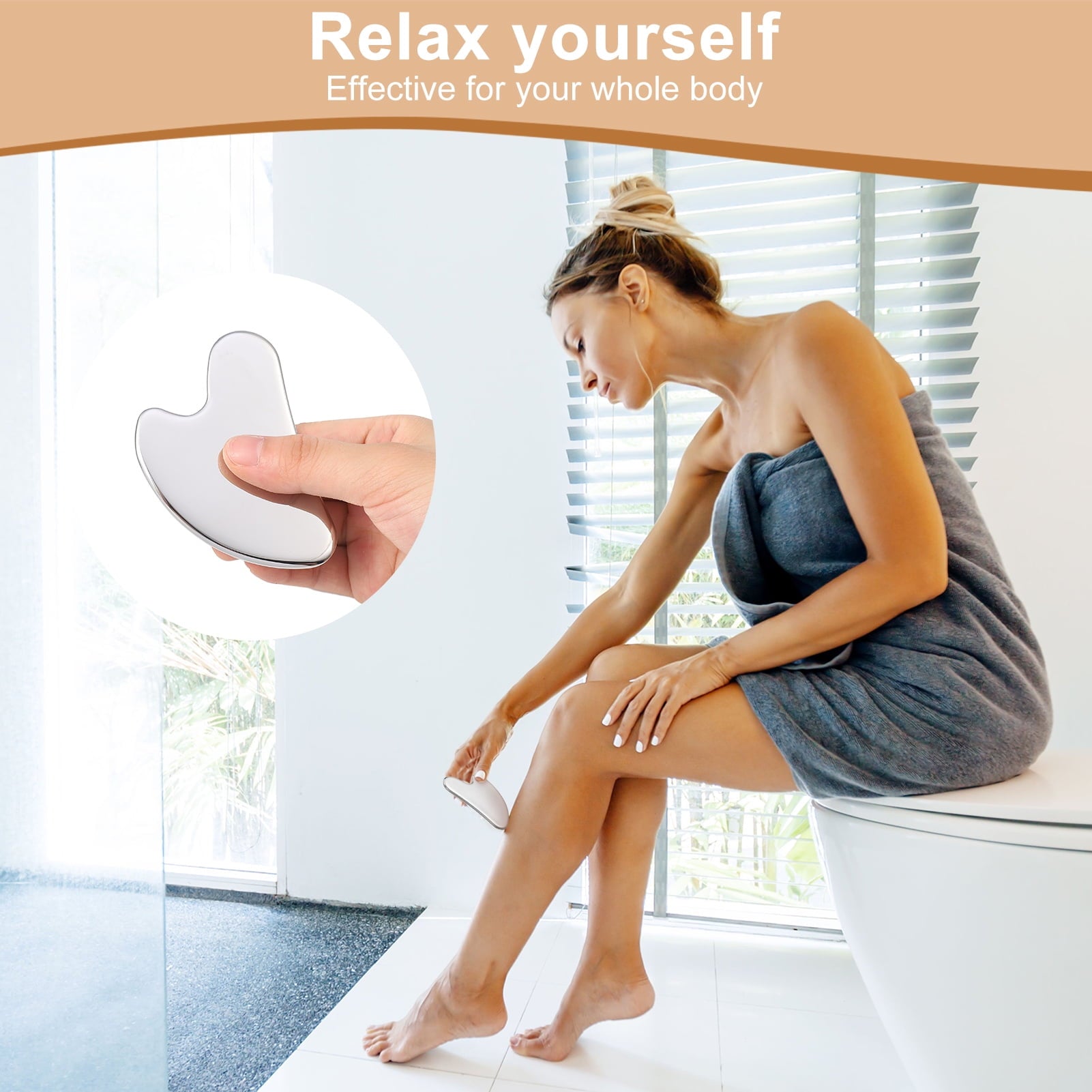 AOWOO Stainless Steel Gua Sha Facial Tools, Guasha Tool for Face, Metal Gua Sha Tighten Skin Massage Tool, Guasha Beauty Scraping Tool for Face, SPA, Body Skin Care Body Massager