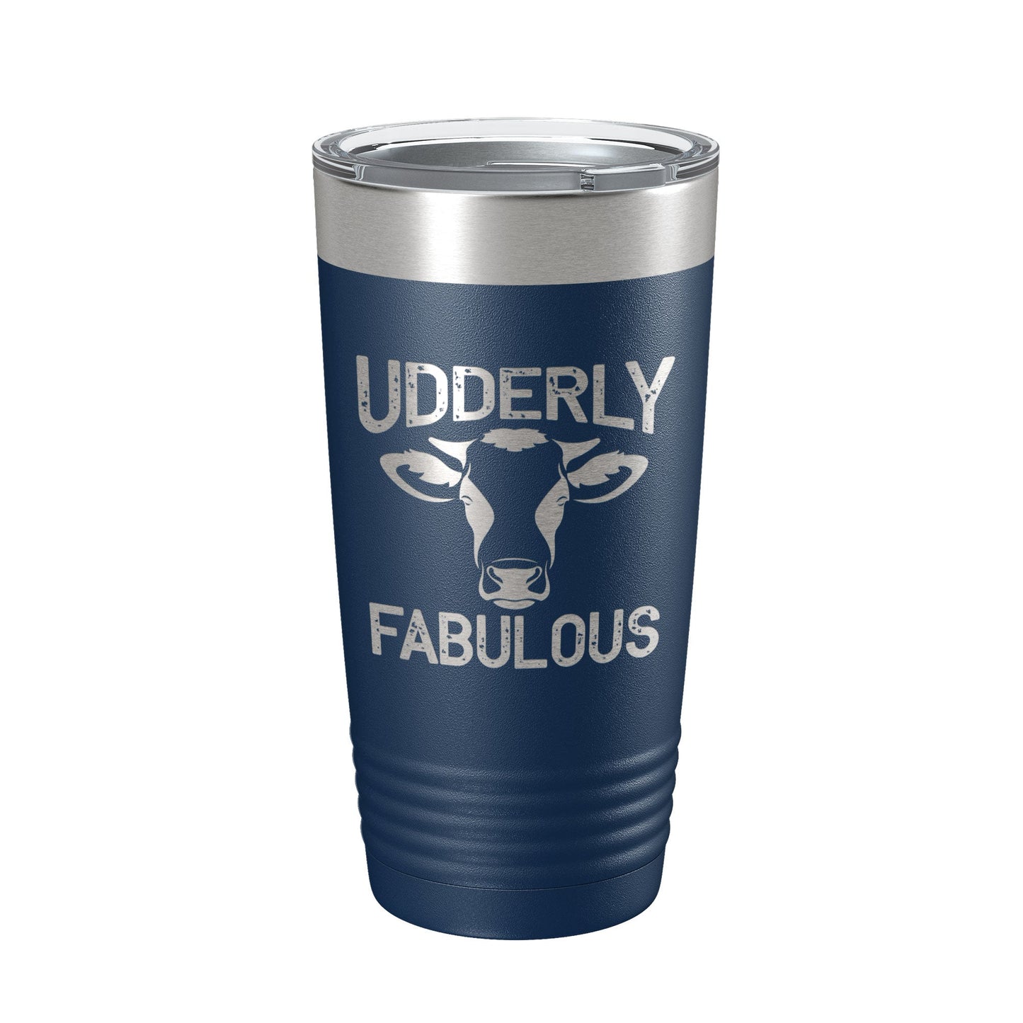 Udderly Fabulous Tumbler Cow Travel Mug Gift Insulated Laser Engraved Coffee Cup Utterly Dairy Farmer 20 oz