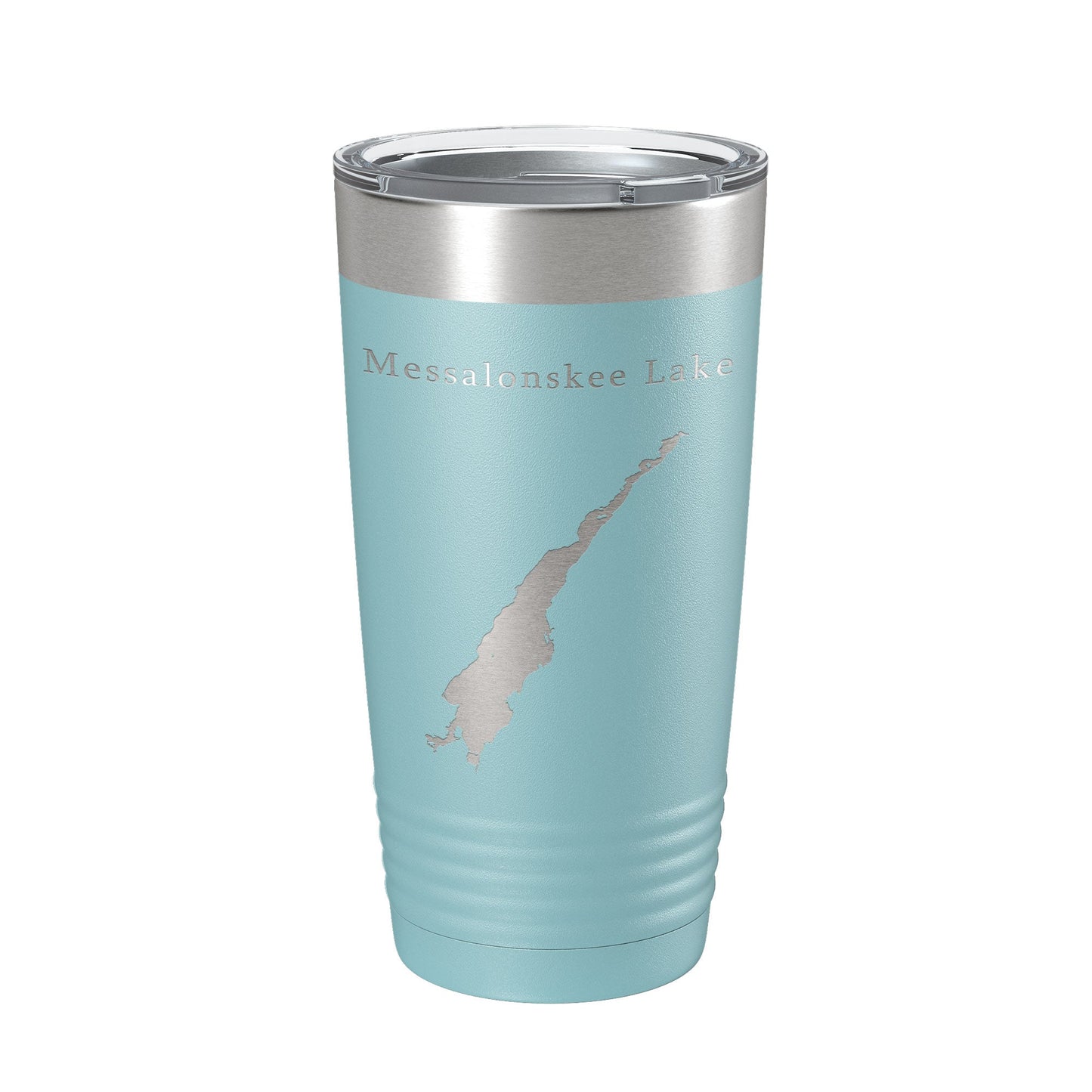 Messalonskee Lake Map Tumbler Travel Mug Insulated Laser Engraved Coffee Cup Maine 20 oz